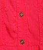 Multiples Solid Lyocell Point Collar 3/4 Flounce Sleeve Button Front Peplum Jacket, Color:Fiery Red - Image 5