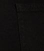 Color:Black Denim - Image 4 - Stretch Denim Straight Leg Front Slit Fringe Hem Ankle Jeans