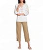 Multiples Stretch Dyed Denim Flat Front Straight Leg Crop Length Pants - Image 3