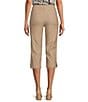 Color:Stone - Image 2 - Stretch Twill Wide Waistband Straight-Leg Pull-On Capri Pants