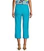 Color:Ocean - Image 2 - Stretch Twill Wide Waistband Straight-Leg Pull-On Capri Pants