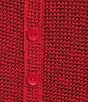 Multiples Textured Knit Cowl Neck 3/4 Sleeve Faux Button Novelty Top - Image 4