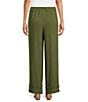 Multiples Textured Woven Slub Drawstring Fringe Band Cropped Coordinating Pants - Image 2