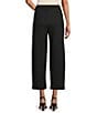 Multiples Wide-Leg Pintuck Pull-On Cropped Pants, Color:Black - Image 2