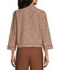 Multiples Woven Cross-Dyed Stand Collar 3/4 Sleeve Fitted Jacket - Image 2