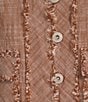 Multiples Woven Cross-Dyed Stand Collar 3/4 Sleeve Fitted Jacket - Image 4