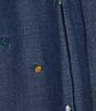 Multiples Woven Denim Point Collar Long Sleeve With Roll Tab Cuffed Shirt - Image 4