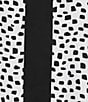 Multiples Woven Dotted Split Round Band V-Neck Long Roll-Tab Sleeve Top, Color:Black/White Print - Image 6