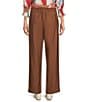 Multiples Woven Flat Front Straight Leg Ankle Length Full Elastic Back Pants - Image 2
