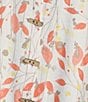 Multiples Woven Leaf Print Point Collar 3/4 Turn-Up Sleeve Button Front Fitted Shirt, Color:Multi - Image 4