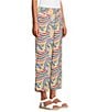 Multiples Woven Print Wide Leg Crop Length Pull On Pants - Image 3