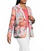 Multiples Woven Printed Notch Lapel Long Sleeve One Button Jacket - Image 1