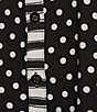 Multiples Woven Printed Point Collar 3/4 Turn-Up Sleeve Button Front Fitted Shirt, Color:Black - Image 4
