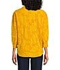 Multiples Woven Stripe Point Collar 3/4 Sleeve Shirt - Image 2