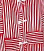 Multiples Woven Stripe Point Collar 3/4 Sleeve Turn Up Cuff Button Front Shirt - Image 6