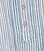 Multiples Woven Stripe Spread Collar Long Sleeve Shirt - Image 4
