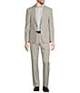 Color:Light Grey - Image 3 - Alex Slim-Fit Glen Plaid Flat Front Dress Pants
