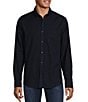 Color:Dark Navy - Image 1 - Back to Space Collection Slim-Fit Textured Long Sleeve Woven Shirt