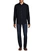 Color:Dark Navy - Image 3 - Back to Space Collection Slim-Fit Textured Long Sleeve Woven Shirt