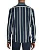 Color:Dark Navy - Image 2 - Back to Space Collection Slim Fit Two Pocket Stripe Long Sleeve Woven Shirt