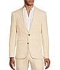 Color:Ecru - Image 1 - Baird McNutt Big & Tall Solid Linen Slim Fit Suit Separates Blazer