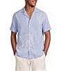 Murano Baird McNutt Linen Embroidered Print Woven Camp Shirt - Image 1