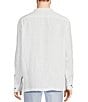 Color:White - Image 2 - Baird McNutt Linen Mandarin Collar Long Sleeve Popover Woven Shirt