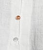 Color:White - Image 4 - Baird McNutt Linen Mandarin Collar Long Sleeve Popover Woven Shirt
