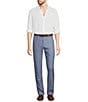 Color:White - Image 3 - Baird McNutt Linen Mandarin Collar Textured Roll-Tab Sleeve Shirt