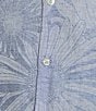Color:Light Blue - Image 4 - Baird McNutt Linen Slim-Fit Jacquard Long Sleeve Woven Shirt