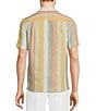 Color:Multi - Image 2 - Baird McNutt Linen Slim-Fit Multi Stripe Short Sleeve Woven Camp Shirt