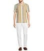 Color:Multi - Image 3 - Baird McNutt Linen Slim-Fit Multi Stripe Short Sleeve Woven Camp Shirt