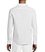 Murano Baird McNutt Linen Slim Fit Solid Long Sleeve Woven Shirt, Color:White - Image 2