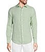 Color:Mint - Image 1 - Baird McNutt Linen Slim Fit Solid Long Sleeve Woven Shirt