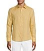 Color:Gold - Image 1 - Baird McNutt Linen Solid Long Sleeve Woven Shirt