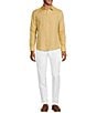 Color:Gold - Image 3 - Baird McNutt Linen Solid Long Sleeve Woven Shirt
