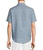 Color:Blue - Image 2 - Baird McNutt Linen Solid Short Sleeve Woven Shirt