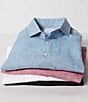 Color:Blue - Image 5 - Baird McNutt Linen Solid Short Sleeve Woven Shirt