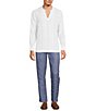 Murano Baird McNutt Linen Solid Textured Long Sleeve V-Neck Shirt ...