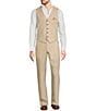 Color:Khaki - Image 3 - Baird McNutt Flat-Front Linen Zac Classic Fit Suit Separates Pants
