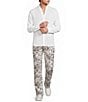 Murano Baird McNutt Zac Classic Fit Printed Linen Pants - Image 1