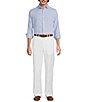 Murano Big & Tall Baird McNutt Linen Classic Fit Solid Long Sleeve Woven Shirt - Image 5