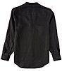 Color:Black - Image 2 - Big & Tall Baird McNutt Linen Mandarin Collar Roll-Tab Long-Sleeve Woven Shirt