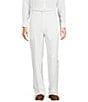 Murano Big & Tall Baird McNutt Linen Relaxed Fit Pleated Front Suit Separates Pants, Color:White - Image 1