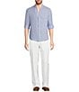 Murano Big & Tall Baird McNutt Linen Relaxed Fit Pleated Front Suit Separates Pants, Color:White - Image 3