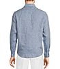 Color:Blue - Image 2 - Big & Tall Baird McNutt Long Sleeve Solid Linen Woven Shirt