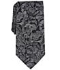 Color:Black - Image 2 - Big & Tall Etched Flowers 3 1/8#double; Silk Tie