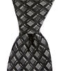 Color:Black - Image 1 - Big & Tall Etched Geometric 3 1/8#double; Silk Tie