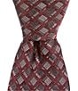 Color:Burgundy - Image 1 - Big & Tall Etched Geometric 3 1/8#double; Silk Tie