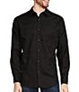 Color:Black - Image 1 - Big & Tall Pattern Jacquard Long Sleeve Woven Shirt